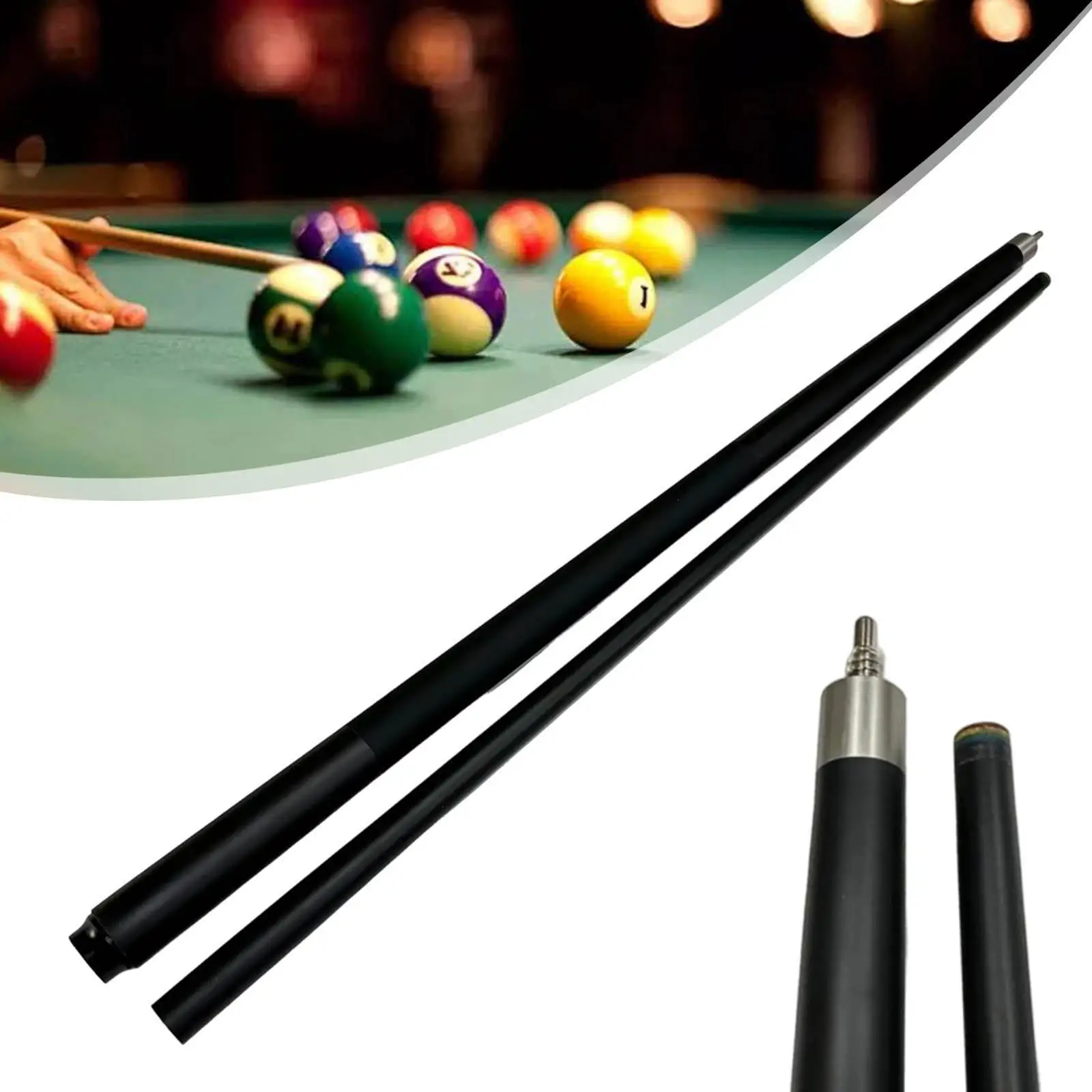 

Wooden Pool Cue Stick 1/2 Split Anti Slip Grip Billiard Cue with Accessories for Club Hall and Home Snooker Play