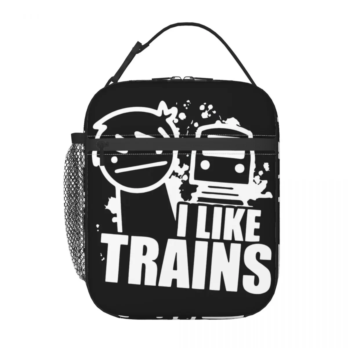 ASDF I LIKE TRAINS bolsa de almuerzo aislada, bolso de mano para alimentos