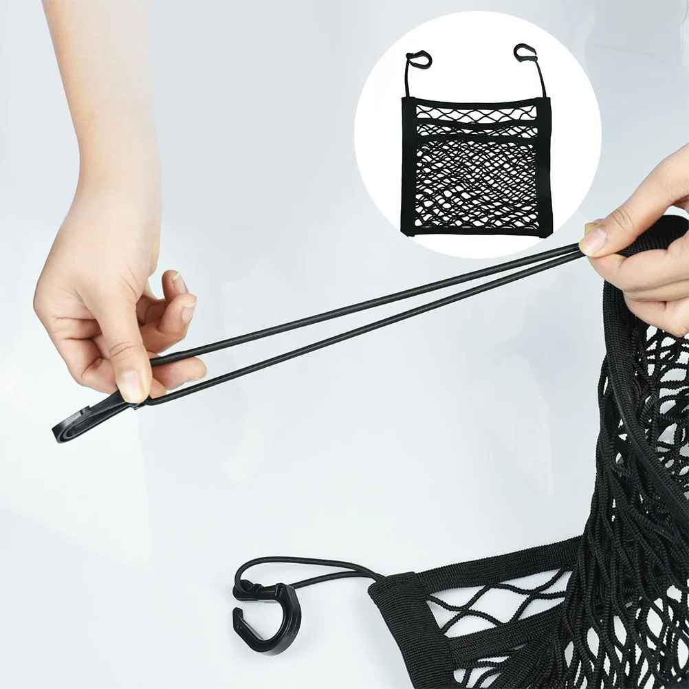 

Double Layer Car Seat Storage Net Pocket Hanging Pouch Large Capacity Organizer Barrier Prevent Kids Pets Disturb Driving
