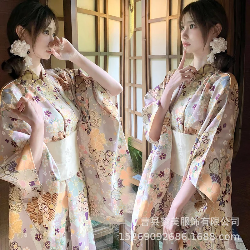 

Японское кимоно 2021, женское торжественное платье, традиционное японское платье юката для фотосъемки, праздничное платье, одежда для косплея