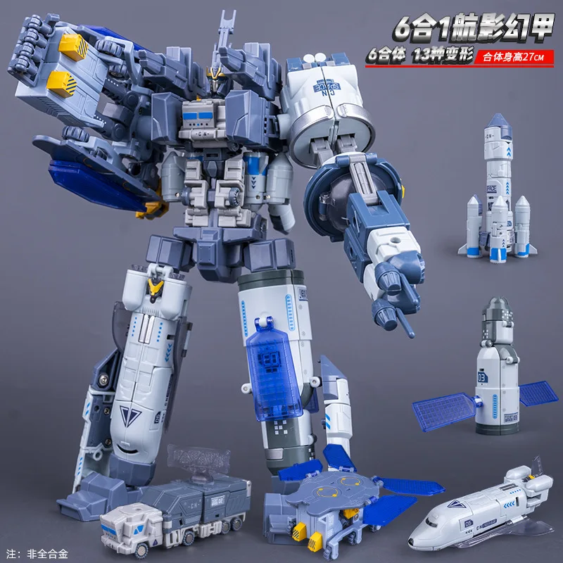 WESIPI Aerospace 6 IN ONE Metallmaterialfertigung 27 cm Transformation Actionfigur Spielzeug