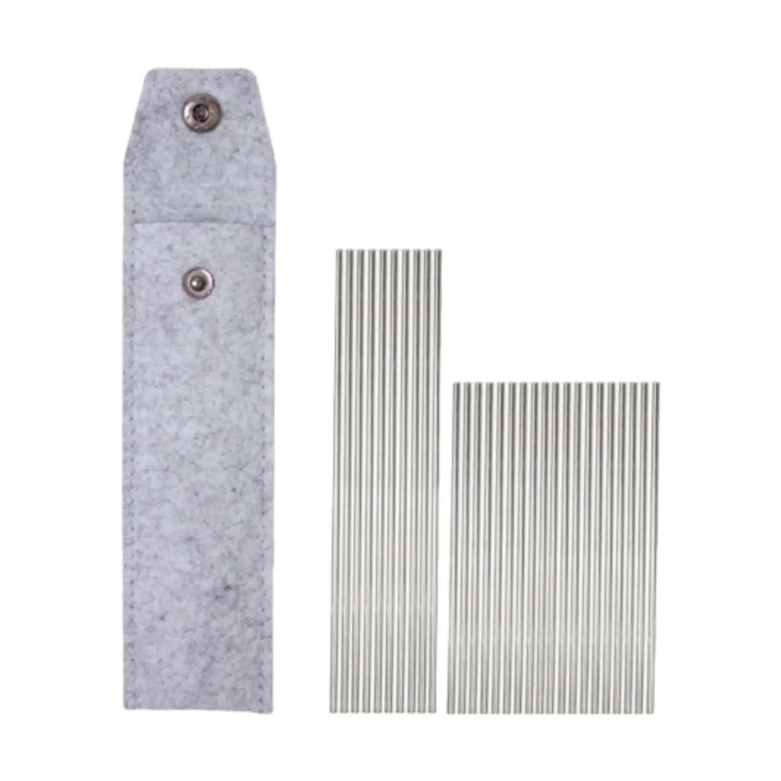 دبابيس من الفولاذ المقاوم للصدأ لمستلزمات الحياكة والحياكة وقضبان الكروشيه المربعة مع حقيبة تخزين