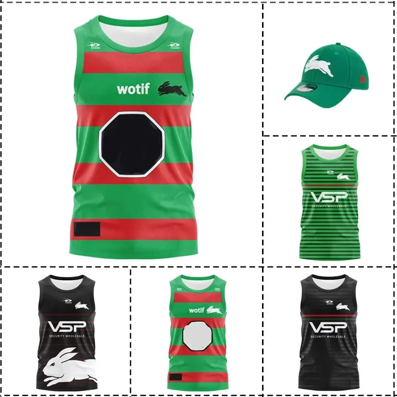 Customization 2024 South Sydney Rabbitohs Home / Away Training Singlet - Mens Size: S-5XL （Print Custom Name Number）