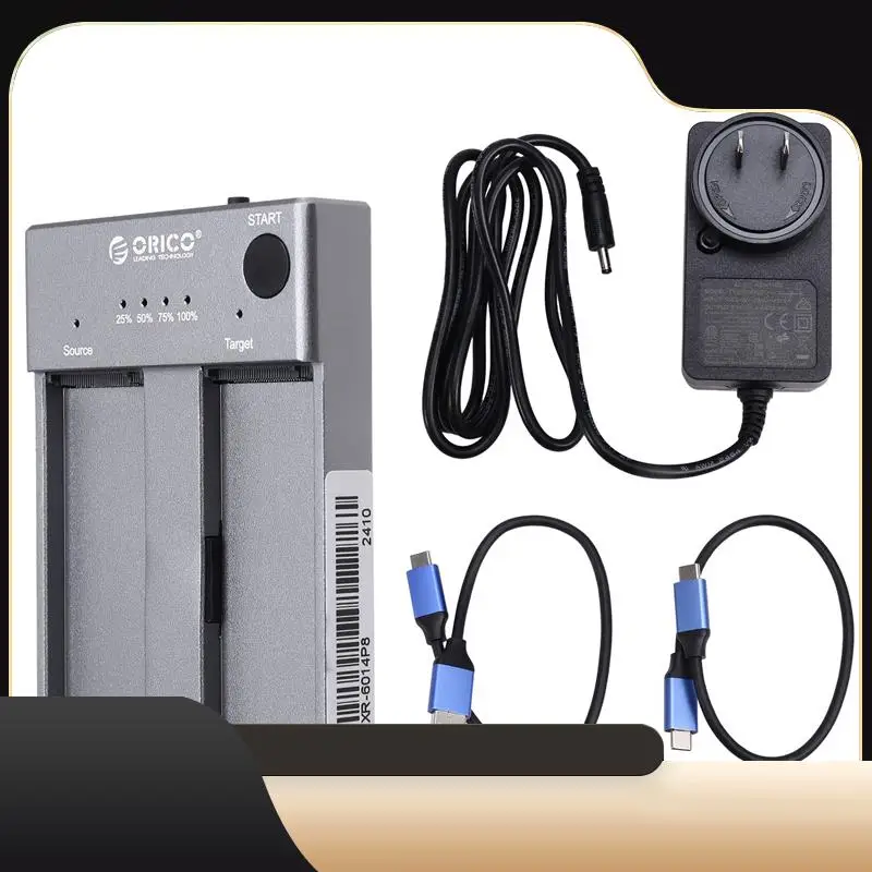 

ORICO M.2 Nvme Cloner Dual Bay Aluminum, USB-C M.2 Duplicator Offline Clone US PLUG-T44C