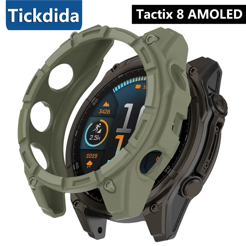 Silicone Protective Cover for Garmin Tactix 8 AMOLED 51mm 47mm Soft Silicone Case for Garmin Tactix 8 51mm Watch Accessories