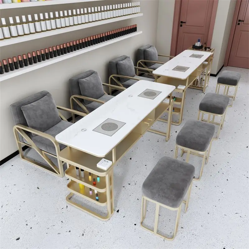 

Light Luxury Art Nail Desk Aesthetic Organizer Design Modern Aesthetic Simple Desk Accessories High Quality Nageltisch Furniture