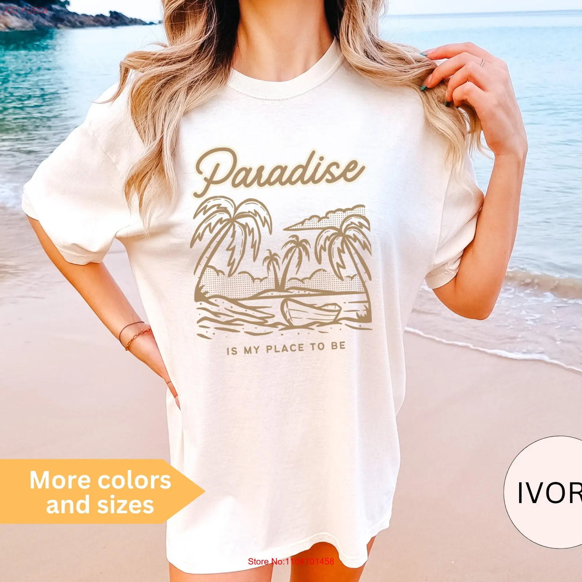 Summer T Shirt Comfort Colors Trendy Crewneck Oversized Beach For Women Vacay Mode Lover Palm long or short sleeves