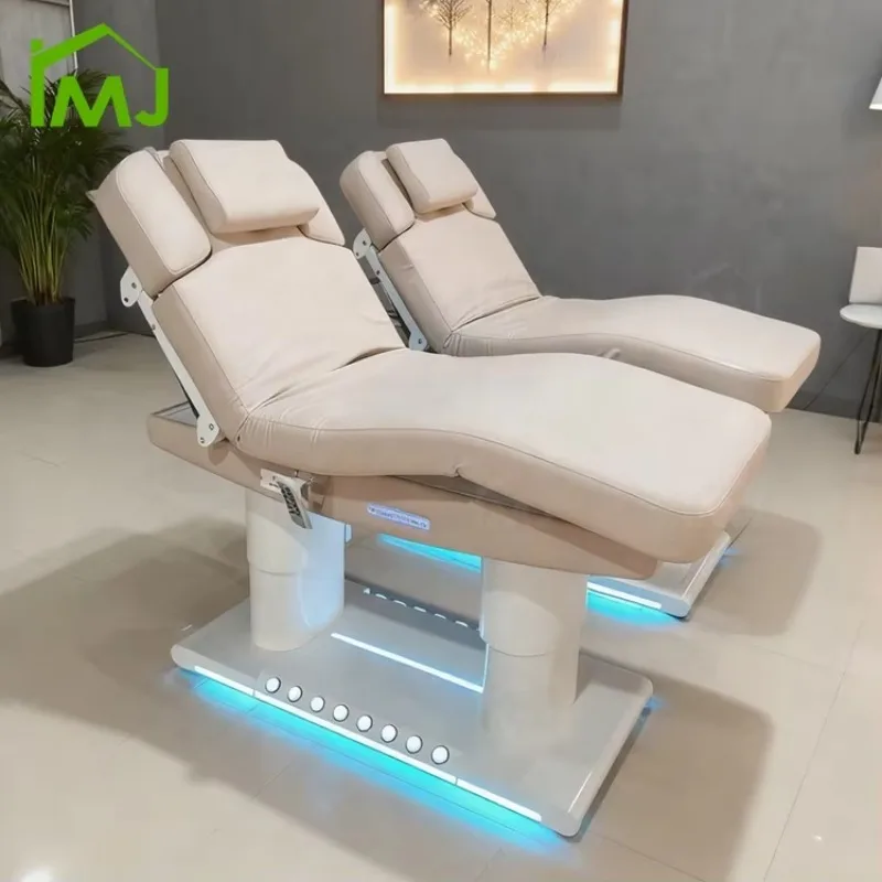 

Beauty Salon Furniture Facial Cosmetic Treatment Table 4 Motor Electric Curved Lash Bed