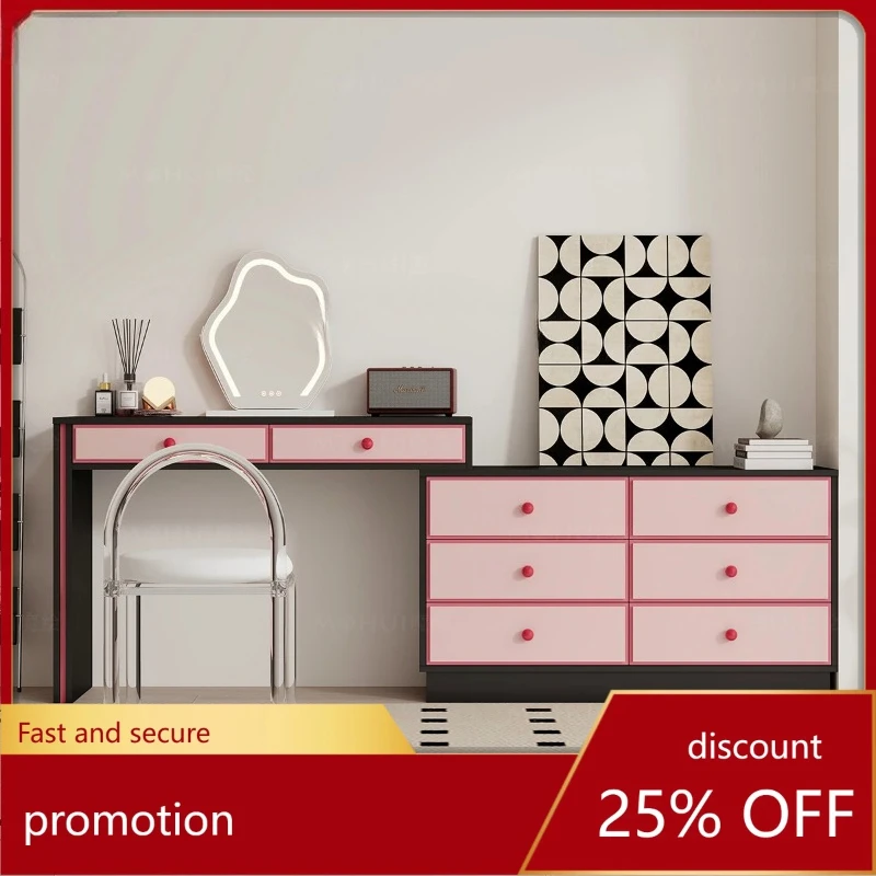 modern simple contrasting color free retractable dresser chest cabinet integrated bedroom makeup table