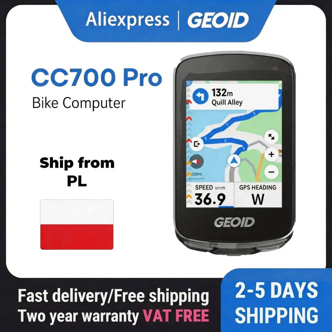 GEOID CC700 Pro Fahrradcomputer 2,8-Zoll-Touchscreen GPS-Fahrrad-Tachometer mit globaler Kartennavigation Fahrrad-Kilometerzähler für Strava