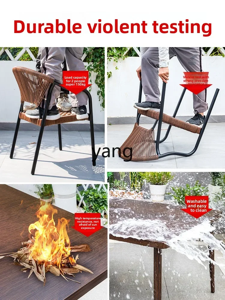 LH, outdoor table and chair courtyard rattan waterproof leisure garden tea table and chair combination