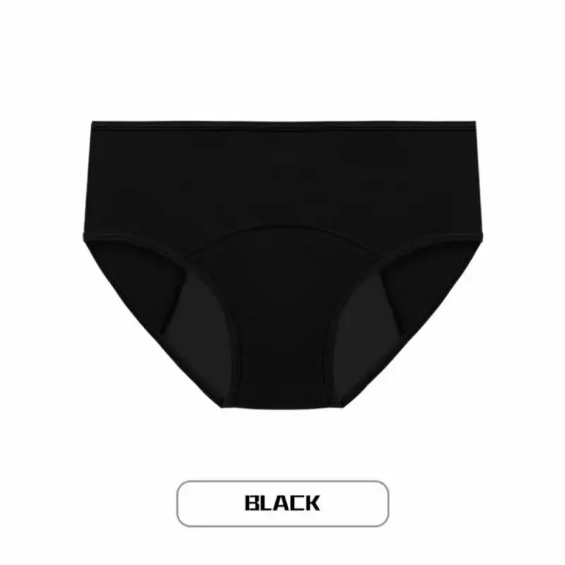 Bragas menstruales a prueba de fugas para mujer, lencería de algodón, absorbencia, ropa interior fisiológica cómoda, negro, L, XL, XXL