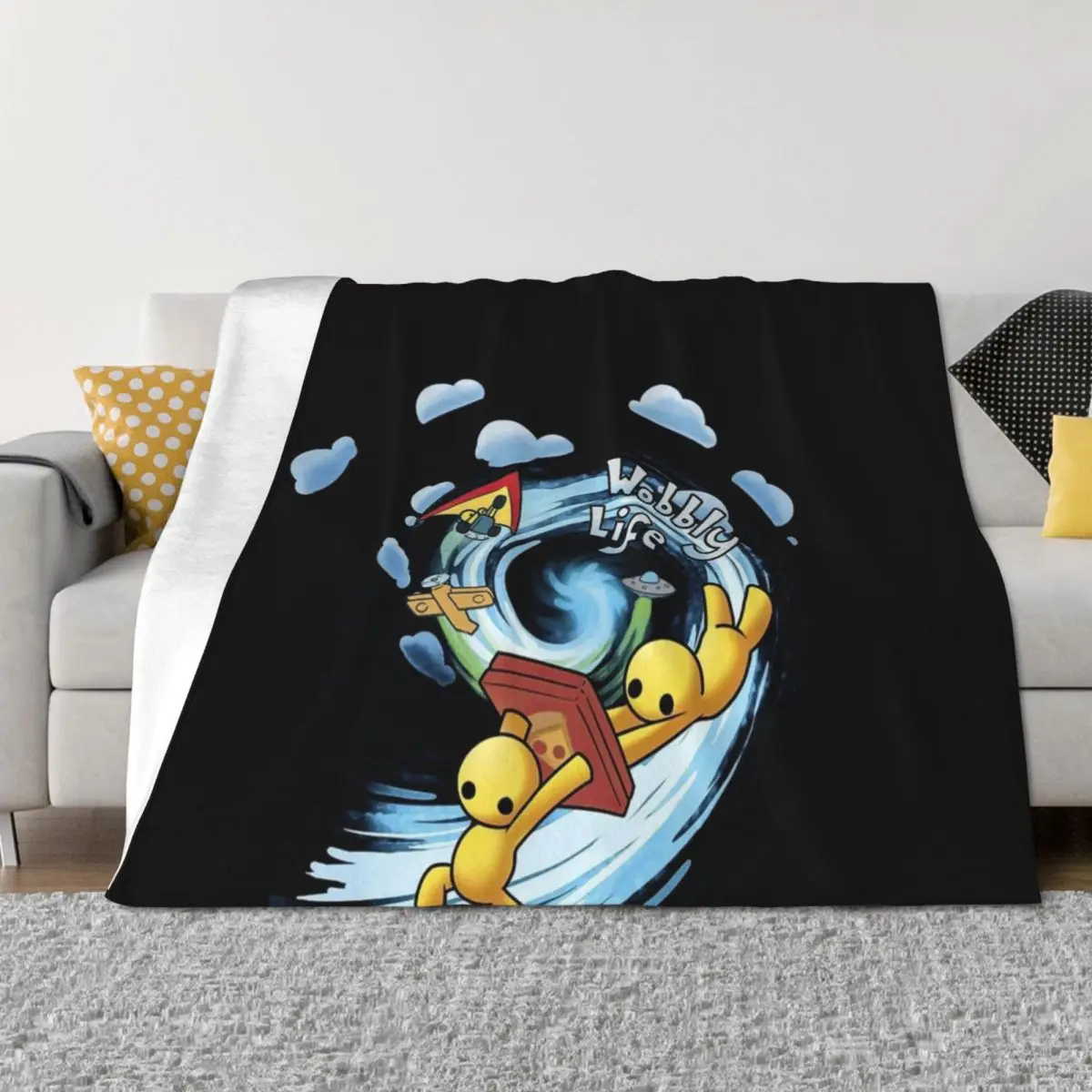 

Wobbly Life Throw Blanket bed plaid Sofas Plush for winter Blankets
