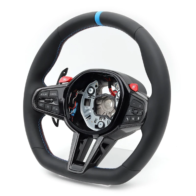 Customizable Leather Steering Wheel With M1 M2 Paddles For F10 F15 F40 F44 G01 G02 G05 G06 G11 G20 G21 G22 G26 G29 G30 G42 G80