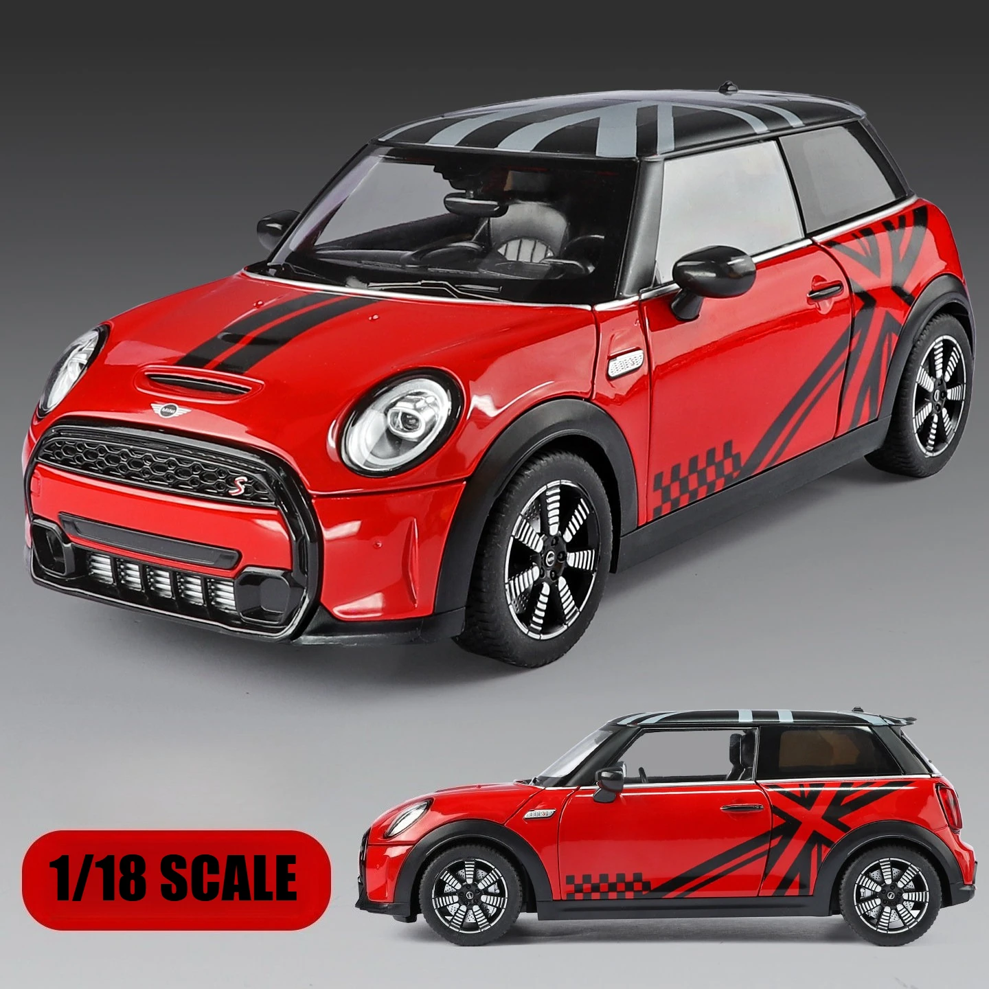 1:18 Mini Cooper S Alloy Simulation Car Model Gift Ornament Diecast Alloy Car Model Collectible Toy