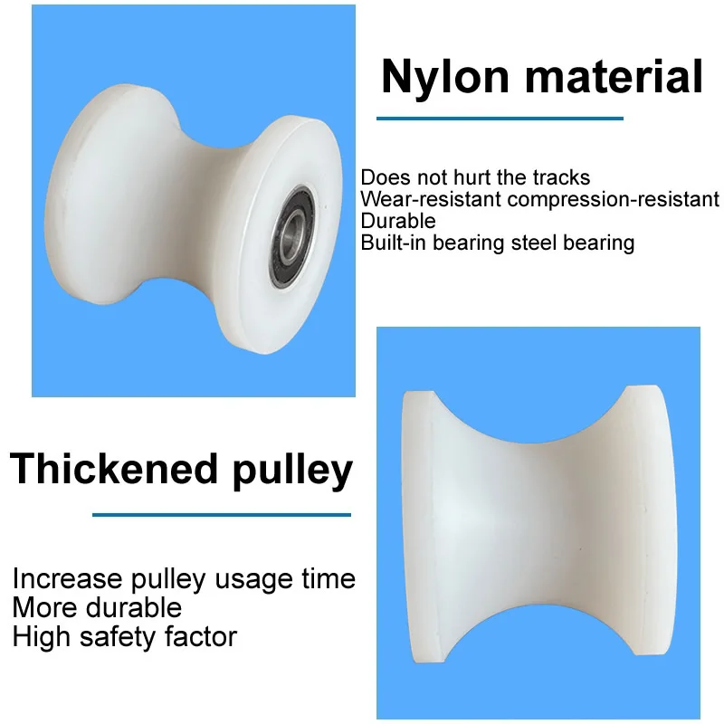 U slot shaped nylon pulley Plastic guide wheel Drive wheel Roller Double bearing 8x32x30 8x32x25 10x40x40 15x70x60 20x70x80