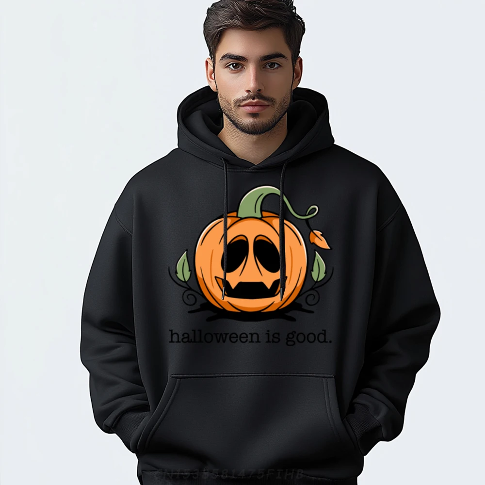 

Halloween is Good and Life Spooky Pumpkin Ghouls Halloween Mens Clothing Plus Size Mans Hoodie Tshirts Vintage