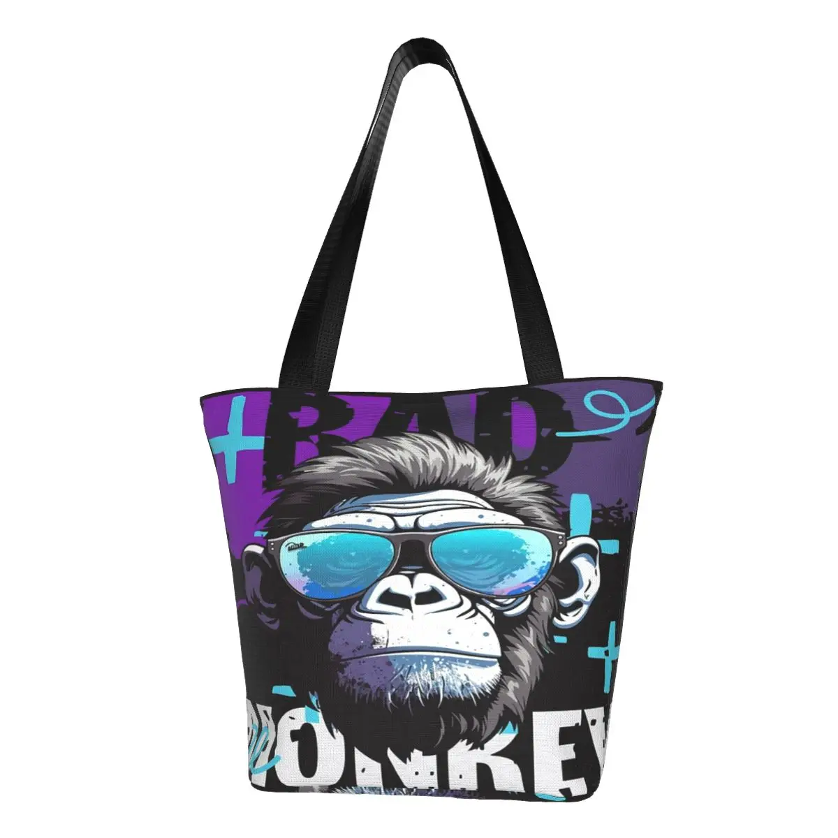 Monkey Rab Casual Shoulder Tote Shopping Bag Portable Simple Generous For Fitness Halloween Gift