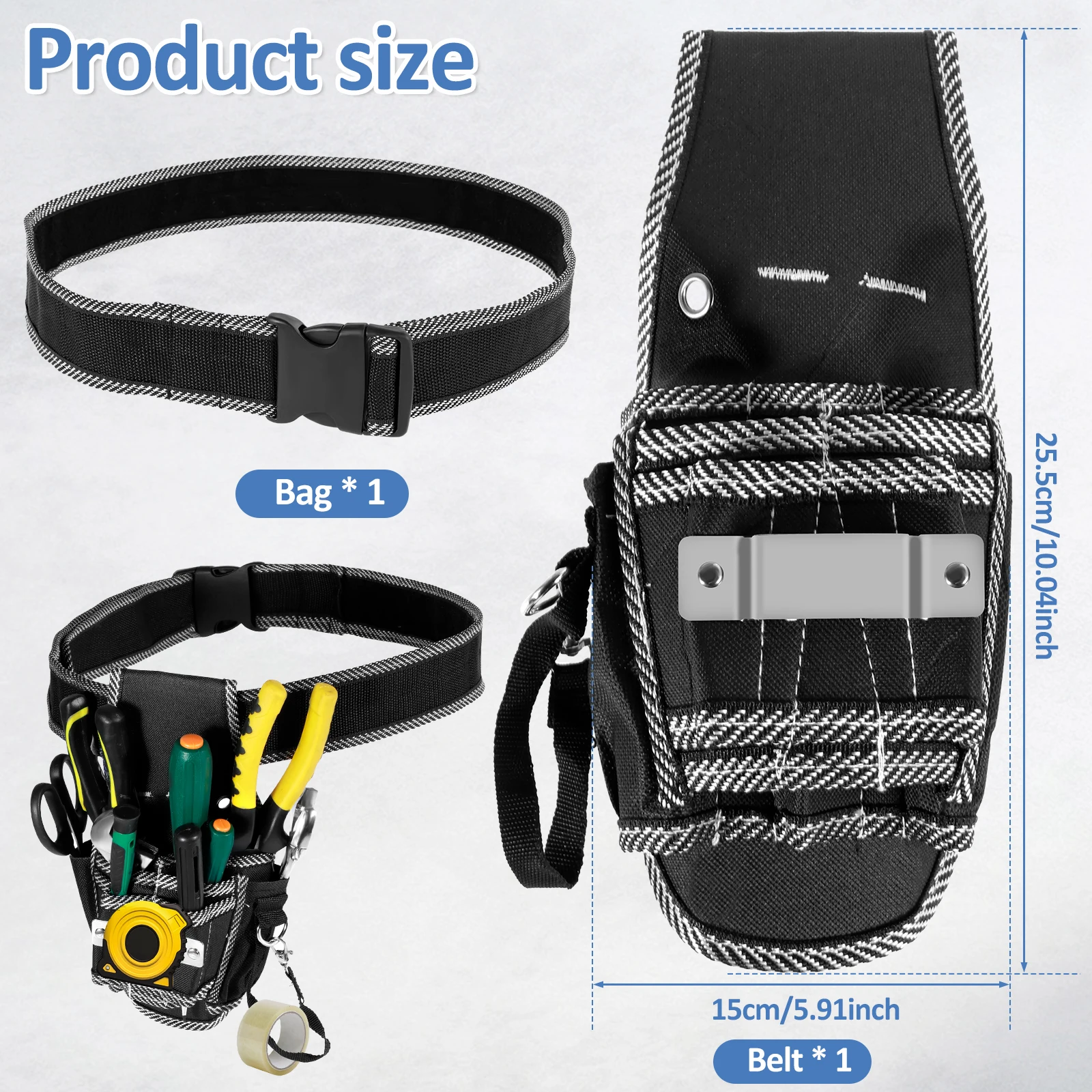 Waist Tools Bag Multi-functional Waterproof Drill Holster Waist Tool Belt Portable Tool Pouch Bag for Wrench Hammer Screwdriver