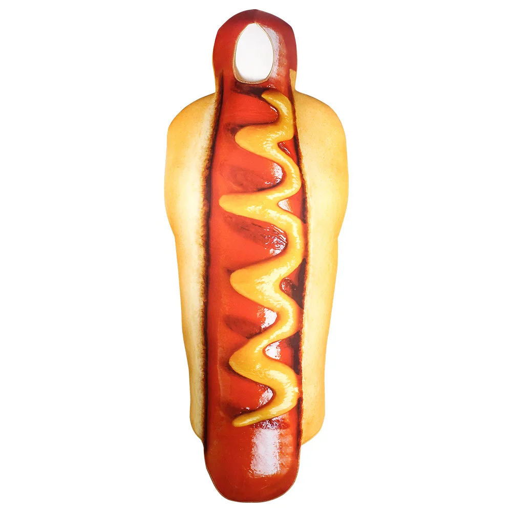 Hot Dog Cosplay Funny 3D Print Cartoon Doll Costumes Kids Adult One-piece Stage Character Performance Party Unisex Role Playing