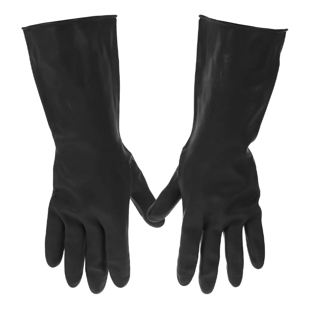 

1Pair Reusable Durable Kitchen Dishwashing Gloves Stylish Rubber Cleaning Accessories Long Lasting Household Gloves