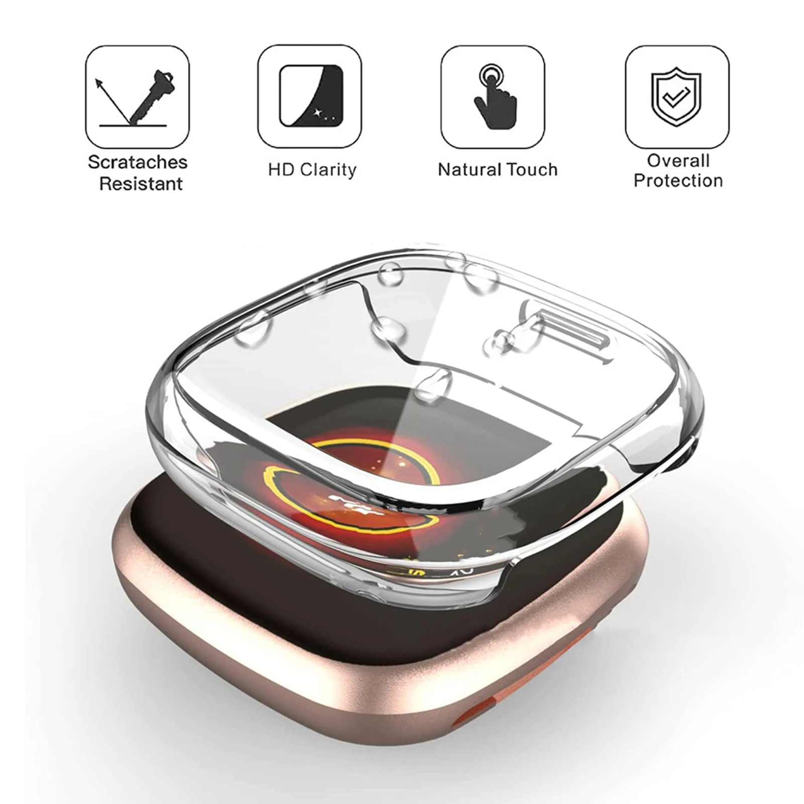 

2Pcs TPU Shell Protector Smartwatch Screen Covers Scratch Proof Case Wristwatch Scratch Proof Watch Anti Fog