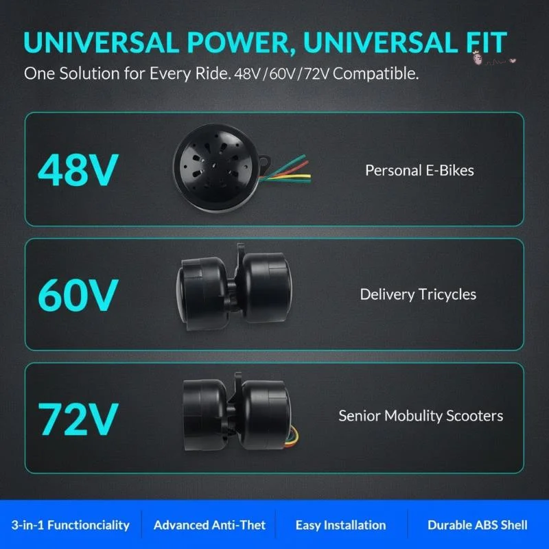2/3/4 In 1 Universal Electric Vehicle Horn Turn Signal And Reverse Function Horn For Electric Bicycle Commuting Use