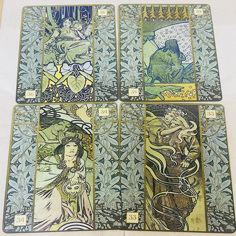 Alfons Maria Mucha Oracle-Karten A 36-Deck English Visions Divination Edition Board Playing Games