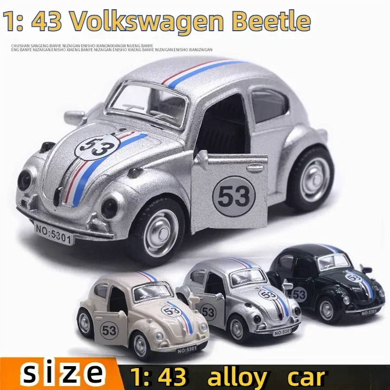 

1: 43 alloy Volkswagen Beetle model, door opening car model, cake decoration, children's gift collection toy
