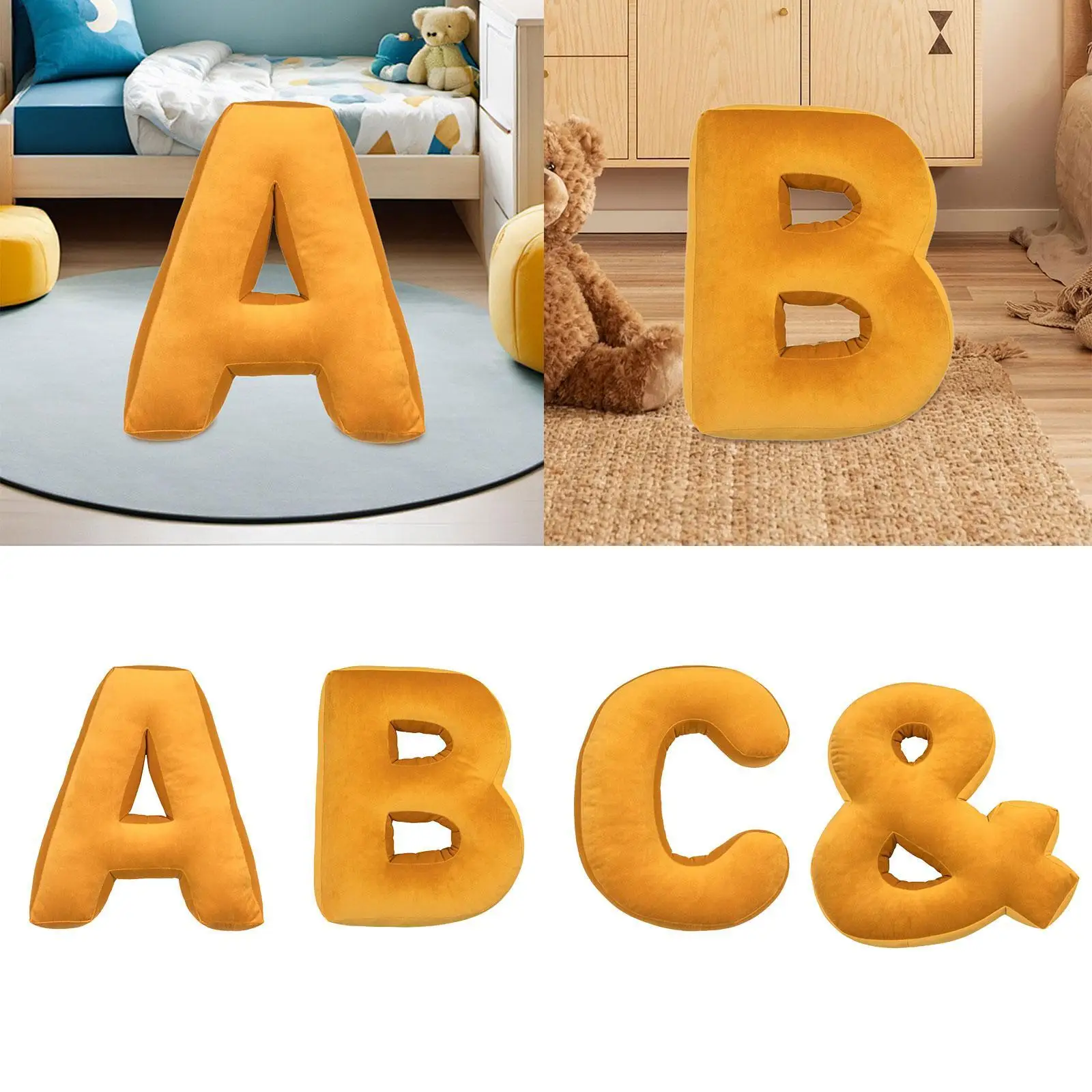

Plush Alphabet Pillow Gift Idea Photo Prop Decorative Cushion for Home Office
