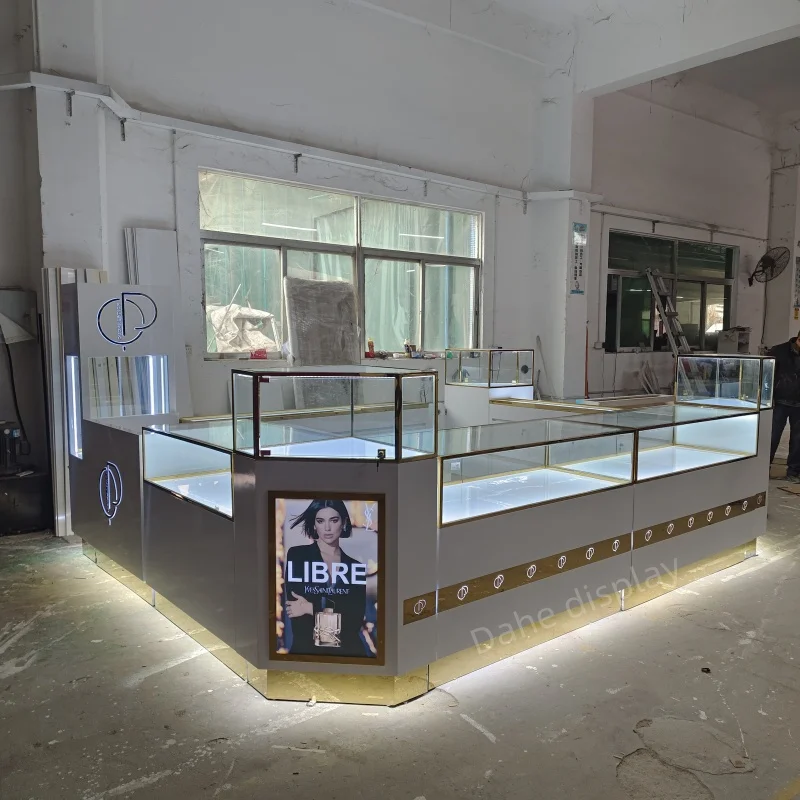 custom.Factory Directly Provide Perfume Store Display Showcase Cosmetic Shop Display Cabinet Mall Kiosk for Perfume