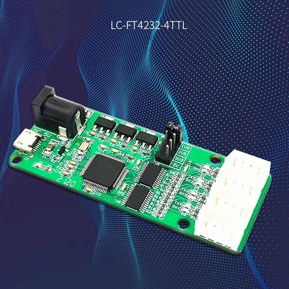 1개 FT4232-4TTL USB-4채널 TTL 모듈 PC+금속 FT4232HL UART 시리얼 포트 모듈 DC 5V 3.3V 2.5V 1.8V 4채널 XH2.54