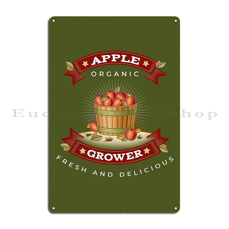 Apple Growers And Apple Farmers Market Apparel And Gifts Metal Plaque Poster Wall Cave Pub Cinema Party Create Tin Sign Poster