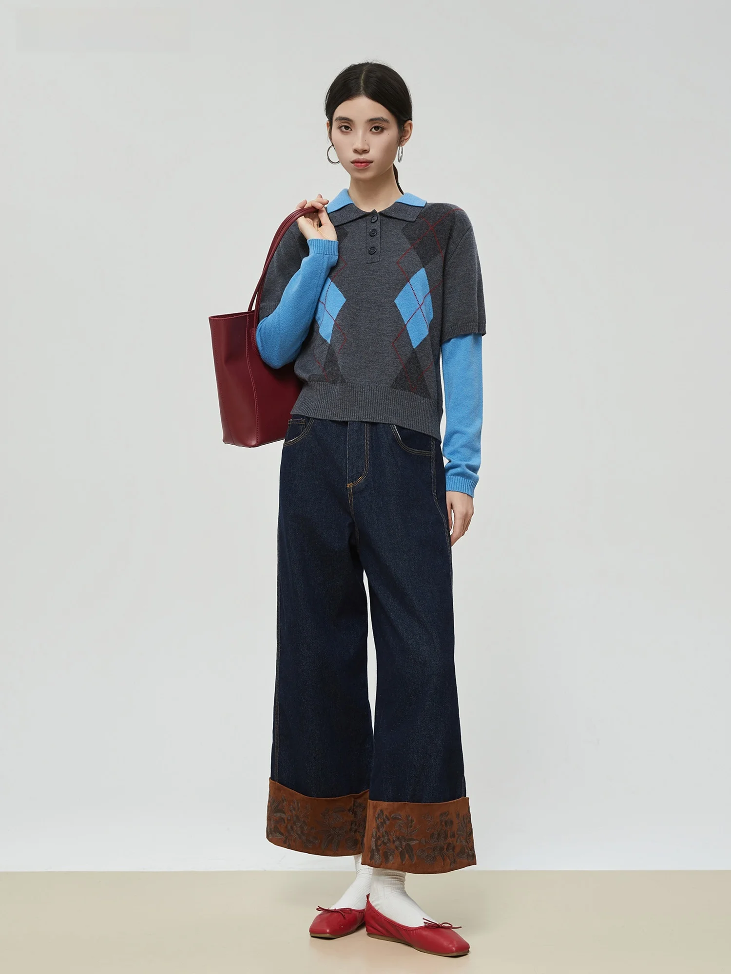 

Вязаный свитер-пуловер с воротником-стойкой для женщин, в университетском стиле, модный дизайн, из полиэфирного волокна, с длинными рукавами