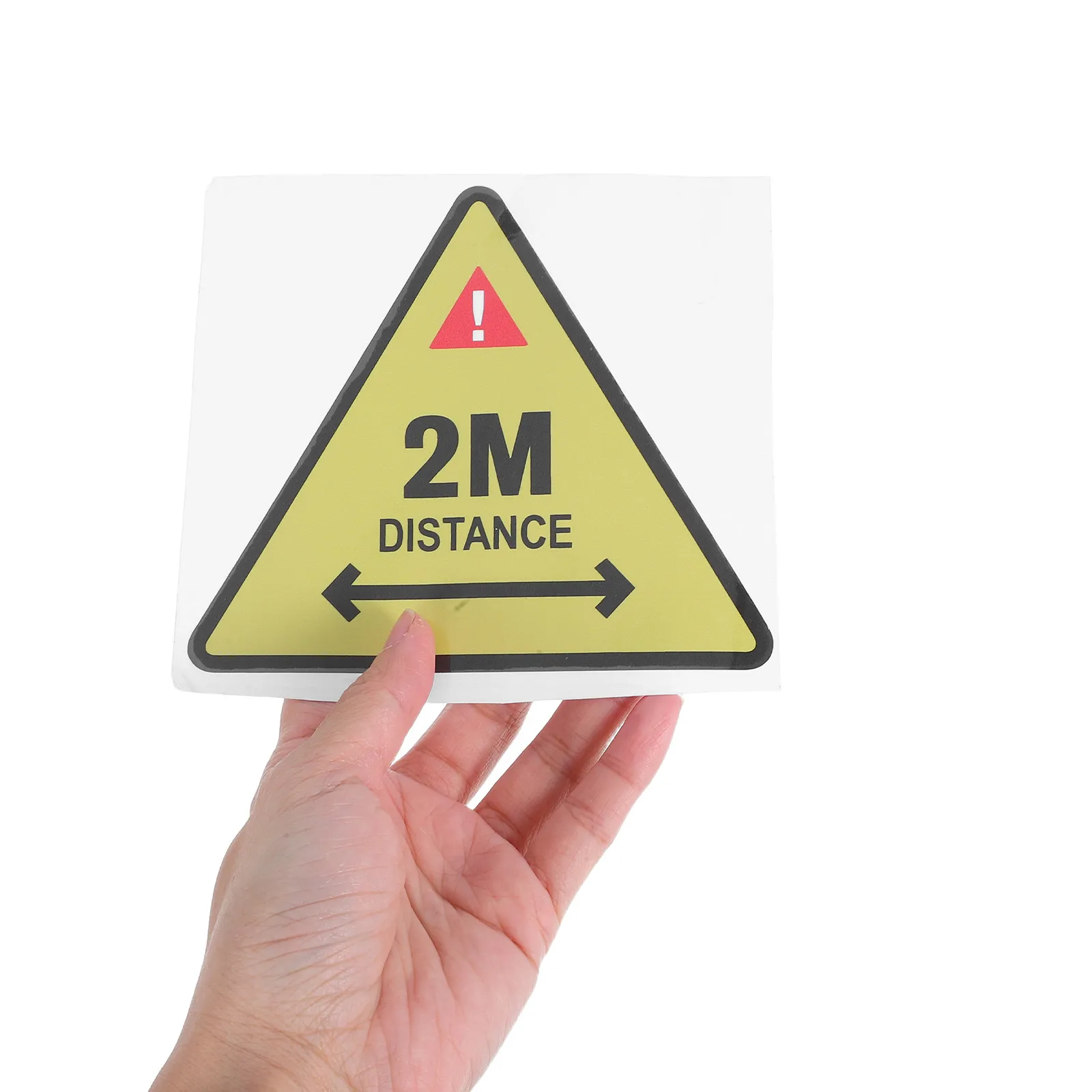 2 Meters Away Safety Distance Warning Sticker High Adhesion Waterproof Bright Vivid Caution Sign for Factory Office Public Space