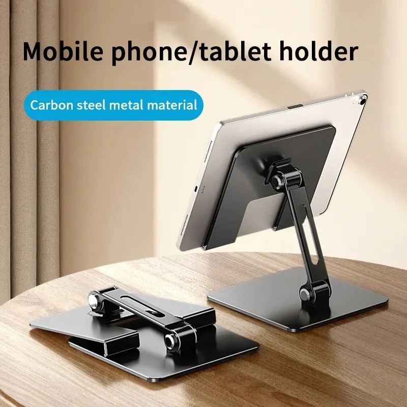 Foldable Carbon Steel Mobile Phone & Tablet Stand Holder Adjustable for Home Living & Office Use