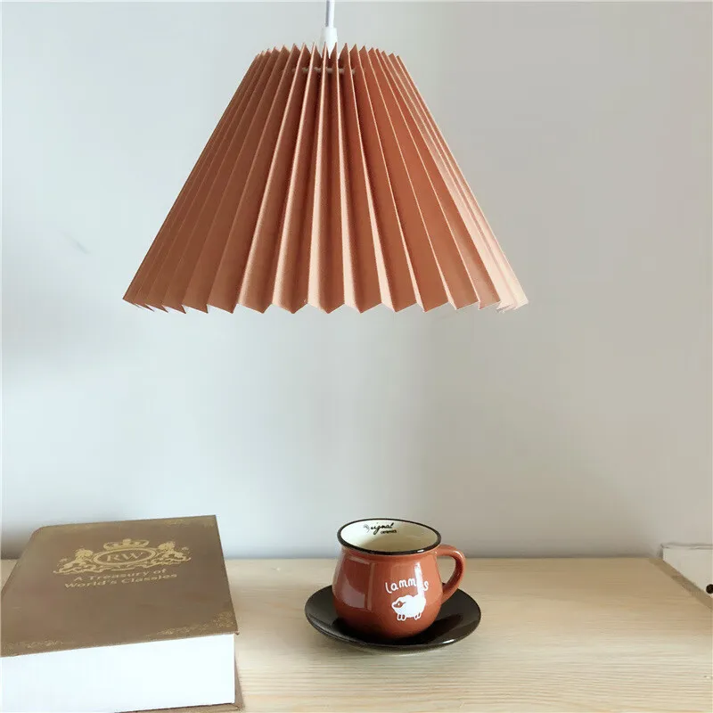 Pleated lamp shade single chandelier creative fashion restaurant chandelier aisle bar lamp study bedroom decorative light