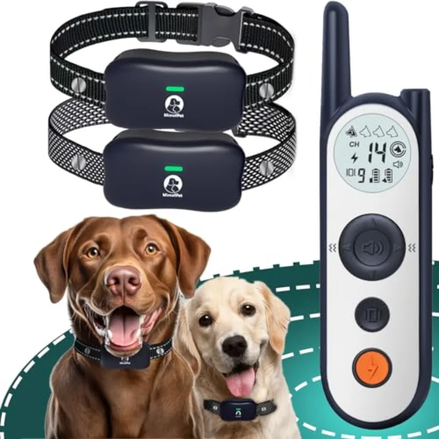 

Wireless Dog Fence System for 2 Dogs: Outdoor Use Waterproof ABS Plastic Black 3500ft Adjustable Range Rechargeable Training Co