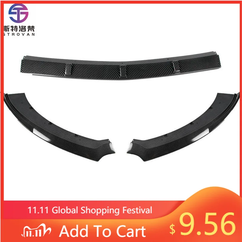 

STLF for 15-17 Fords Mustang Front Lip Mustang Upgraded FrontLip with Three-stage Carbon Fiber Pattern on the Front Shovel