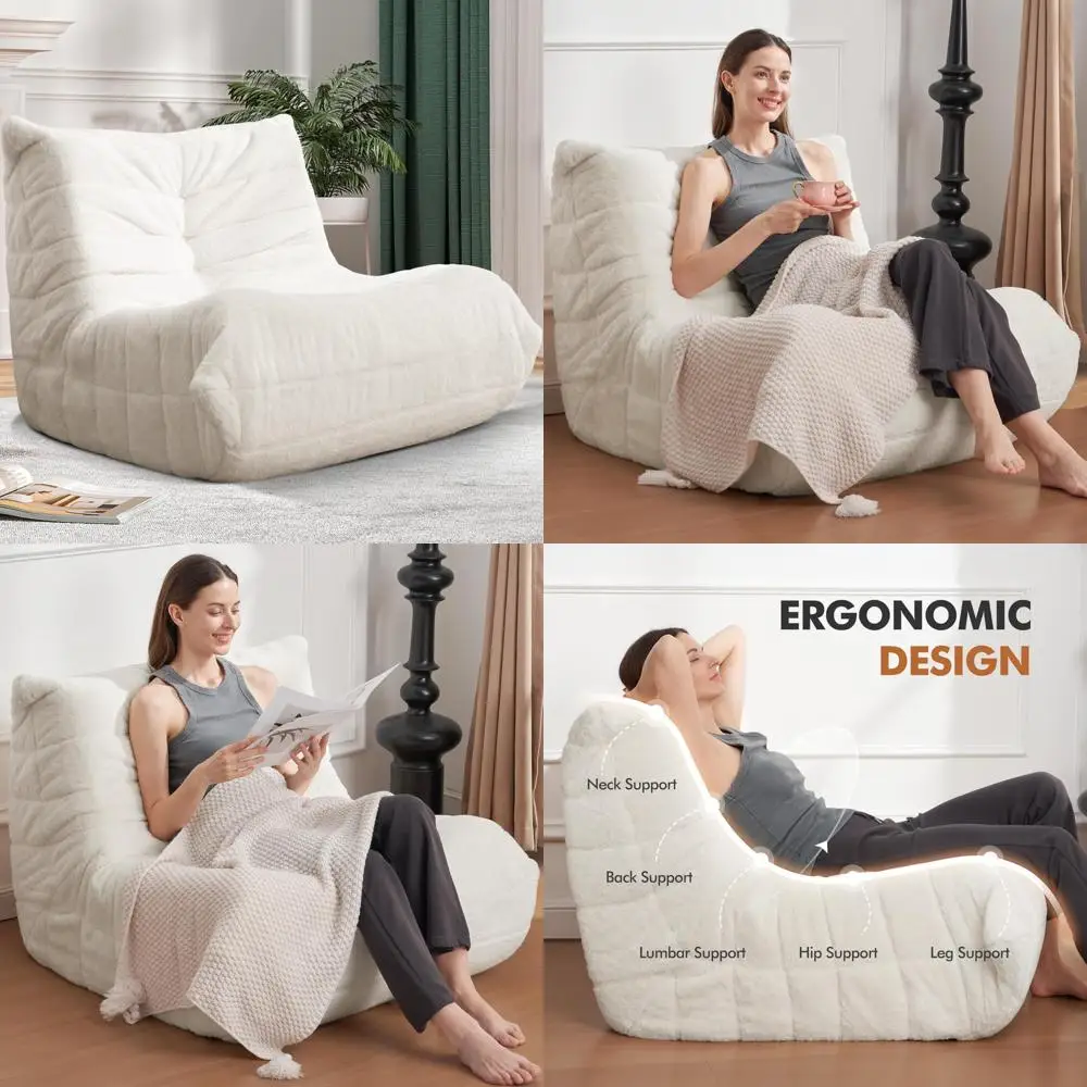 

Memory Foam Filled Bean Bag Chair for Adults: Large Sofa Beanbag Lounger Ideal for Home, Apartment, or Garden