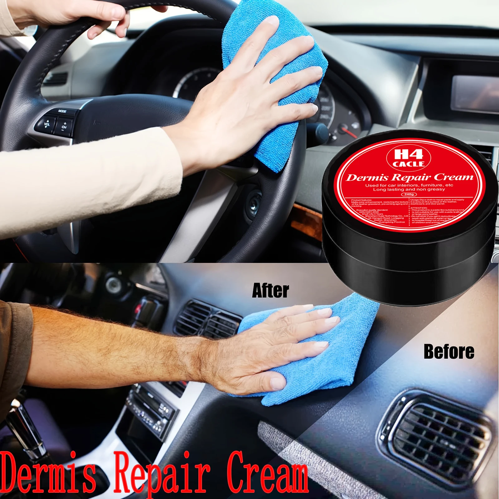 H4Cacle Car Interior Renovation Coating Dashboard Seat Cleaning Dustproof Maintenance Polishing Coating Paste Car Cleaning