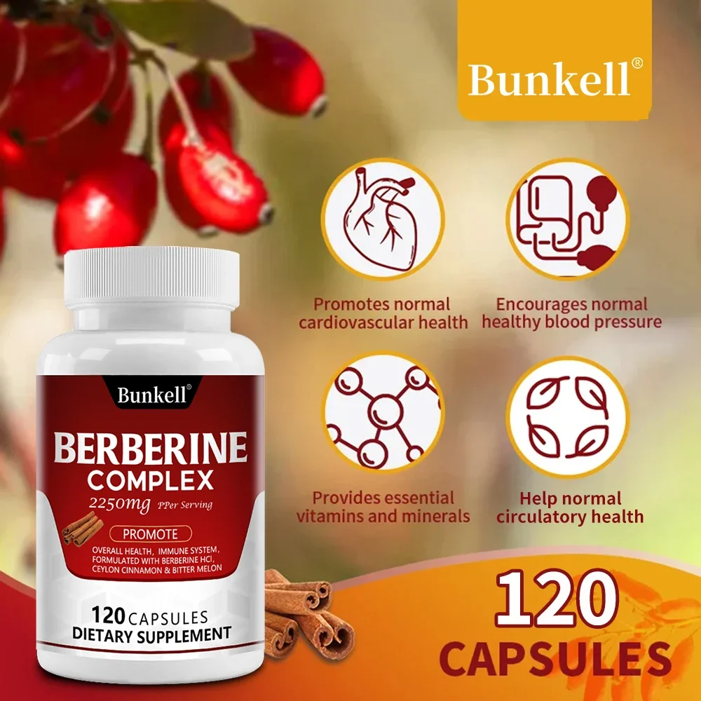 Berberine with Ceylon Cinnamon and Bitter Melon 2250 Mg - Supports Immune System, Heart, Overall Health, Non-GMO