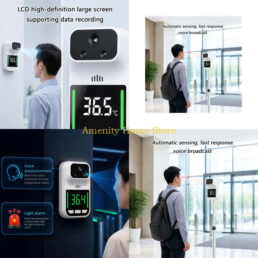 F26C Contactless Temperature Reader With Screen Display and Voice Prompt for Reception Service, Office Entrance Use and Public