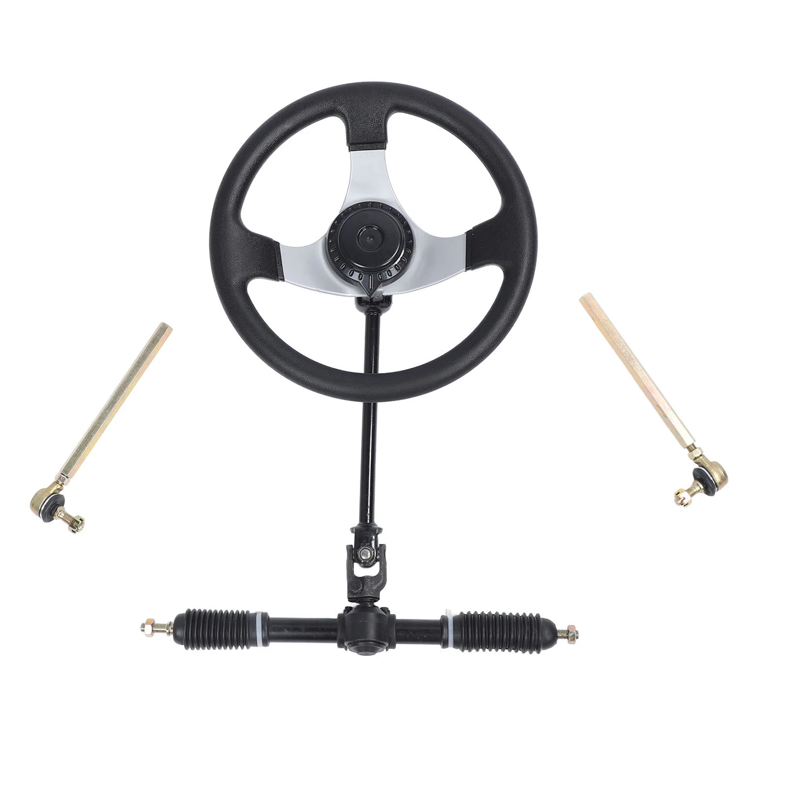 300mm Steering Wheel Assembly, Adjustable Steel Steering Kit For Go Kart Golf Cart UTV 110cc 125cc 140cc 150cc Buggy