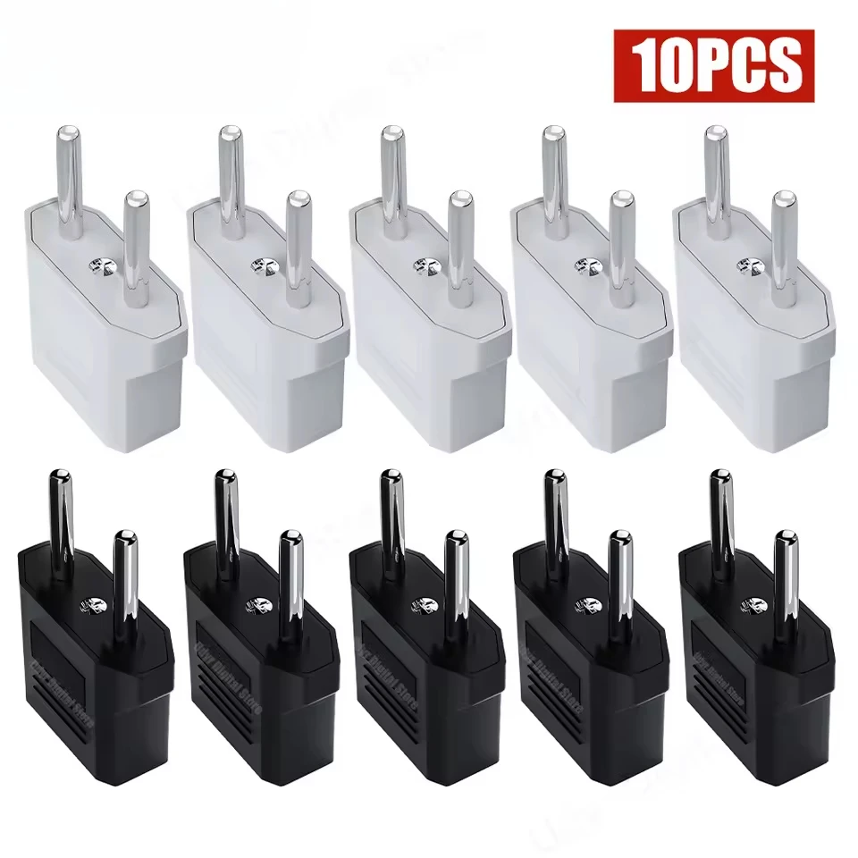 3/5/10Pcs US to EU Power Adapter Travel Charger Converter American to Europe Plug Portable Electrical Power Adaptor for Travel