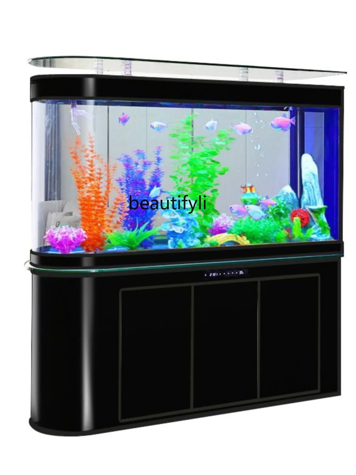 Fish Tank Living Room Entrance Screen Medium and Large Glass Ecological Circulation Bottom Filter Aquarium Fish Globe