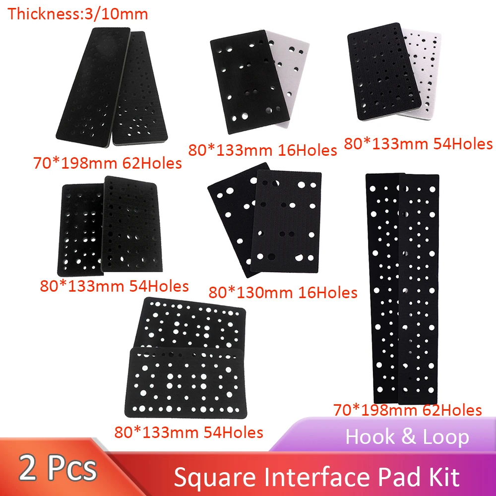 

2 Pcs 70*198/400mm 80*133mm 16/53/54/62 Square Interface Pad Hook&Loop for Metal Wall Metal