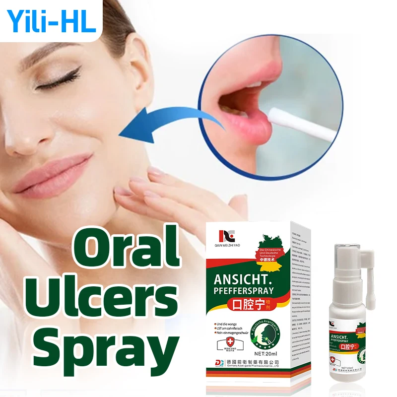 

Mouth Ulcer Treatment Spray Canker Sores Relief Medicine Oral Ulcers Antibaterial Clean Freshner German Secret Recipe