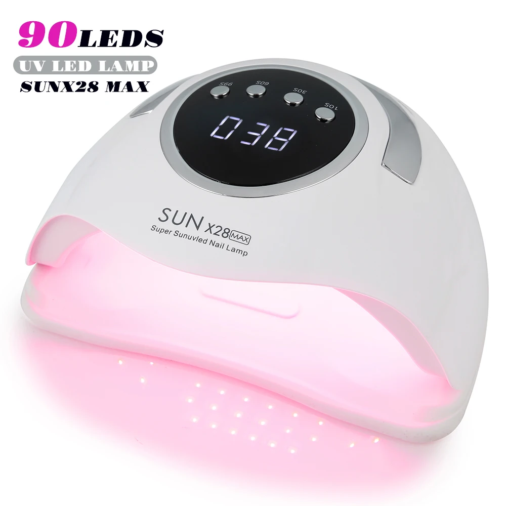 Lâmpada uv led para unhas, 90leds, lâmpadas de cura para salão de beleza doméstico, lâmpadas de secagem para todos os esmaltes em gel, equipamento profissional para unhas