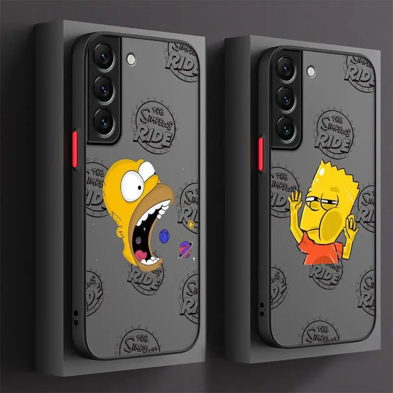 phone cases for Samsung Galaxy S23 Ultra case S20 9 S24 S21 FE Note20 S10 S22 10 Luxury Cover funda Funny Cartoon Simpson Family